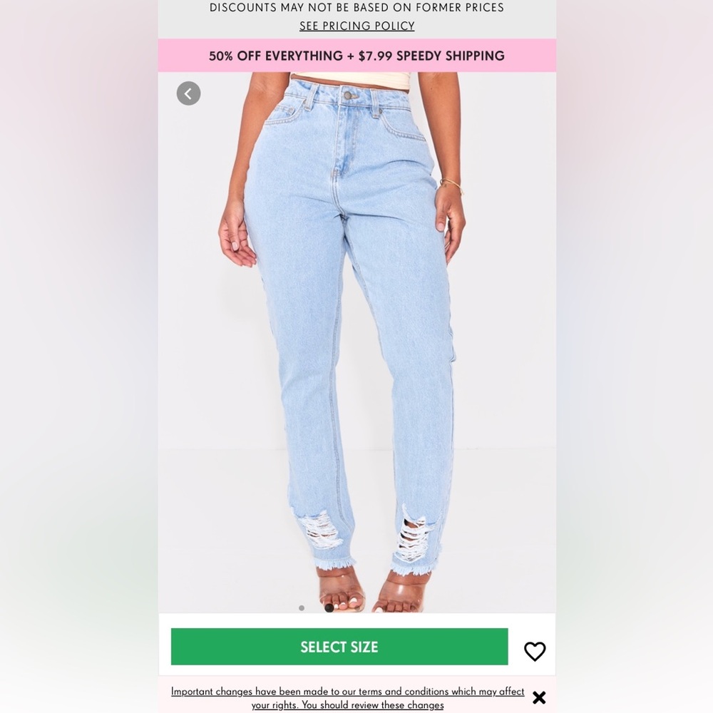 PRETTYLITTLETHING SHAPE vintage ripped straight leg jeans